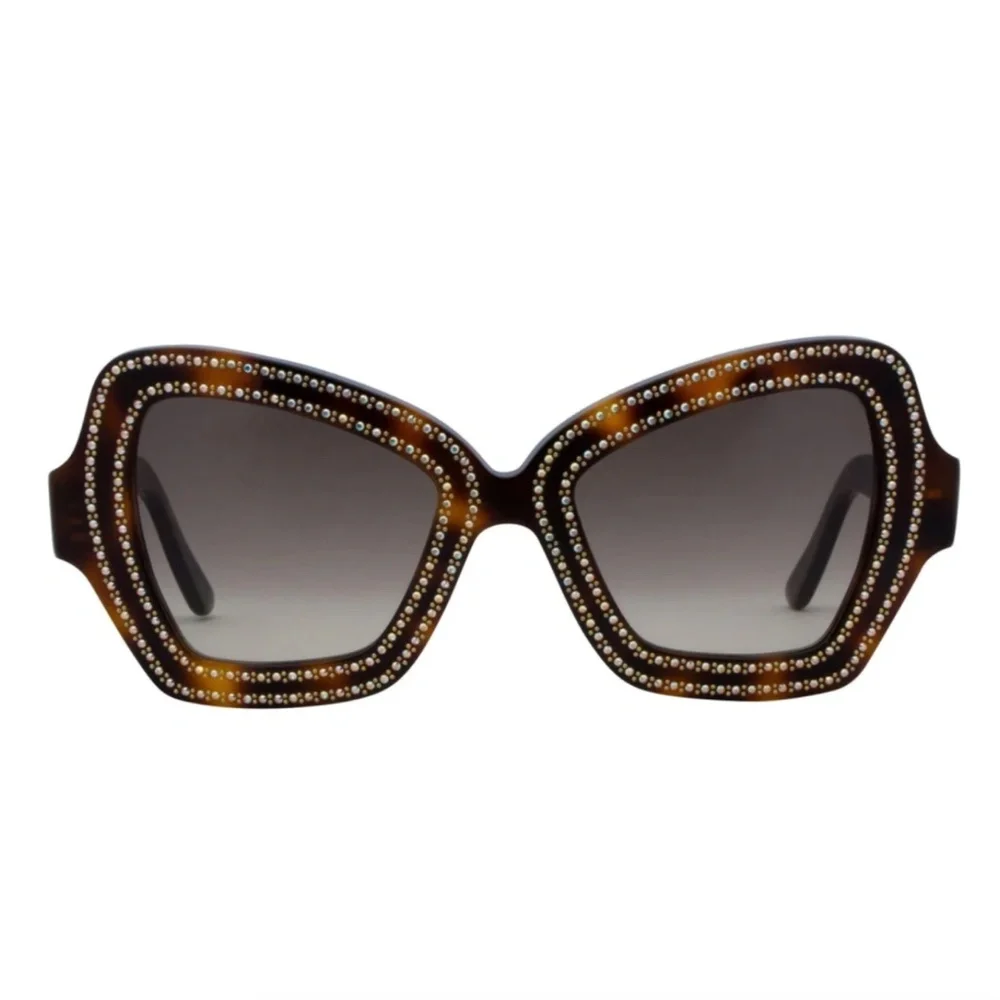 Celine Havana Crystal Sunglasses Butterfly
